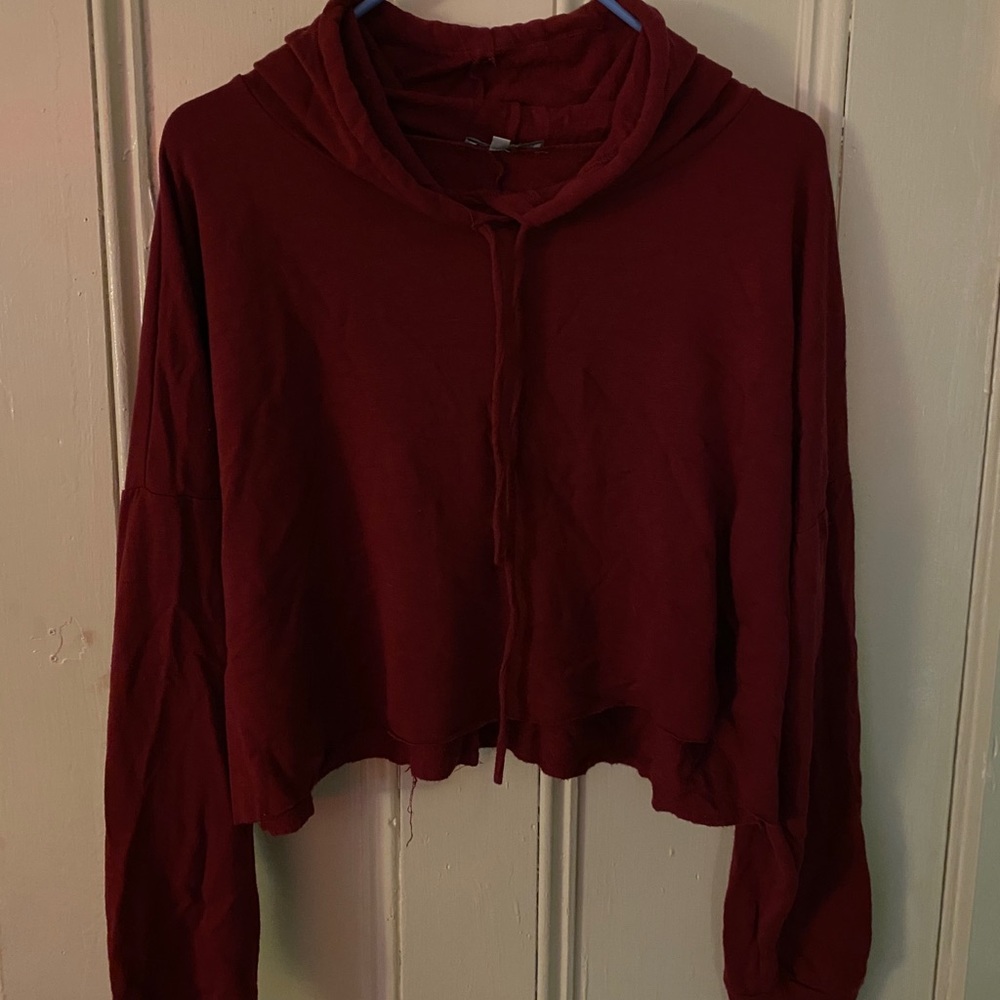 Maroon Cropped Sweatshirt